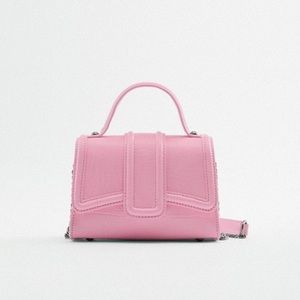 ZARA mini city bag in pink faux croc